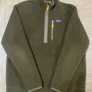 Patagonia Olive Green Fleece 1/4 Zip Pullover